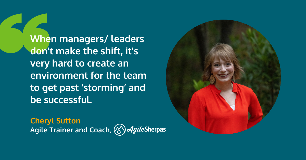 When managers/leaders don't make the shift, it's very hard to create an environment for the team to get past 'storming' and be successful.
