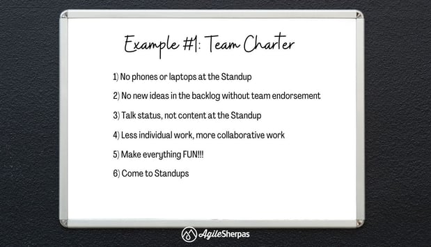 Example #1 of a an Agile team charter