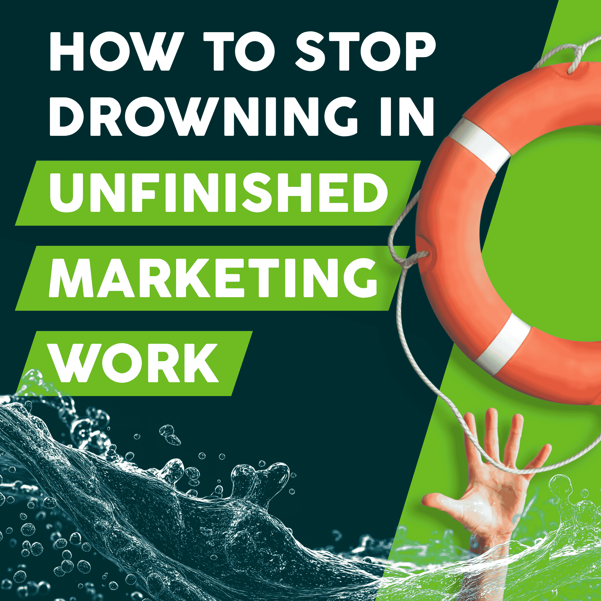 How to Stop Drowning in Unfinished Marketing Work - Thumbnail - Ep 34 - Hubspot