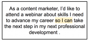 marketing user story example