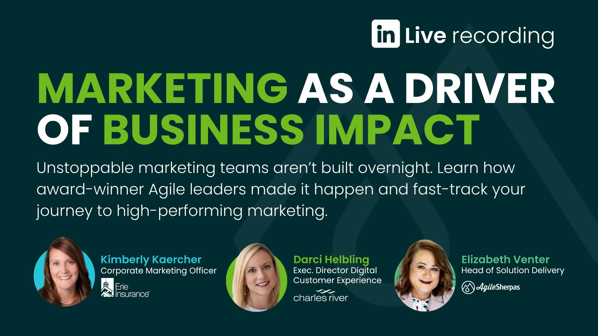 Marketing as a Driver of Business Impact LinkedIn Live Event Recording